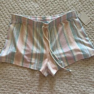 PJ Salvage White and Blue Pajama Shorts Intimates Sleepwear